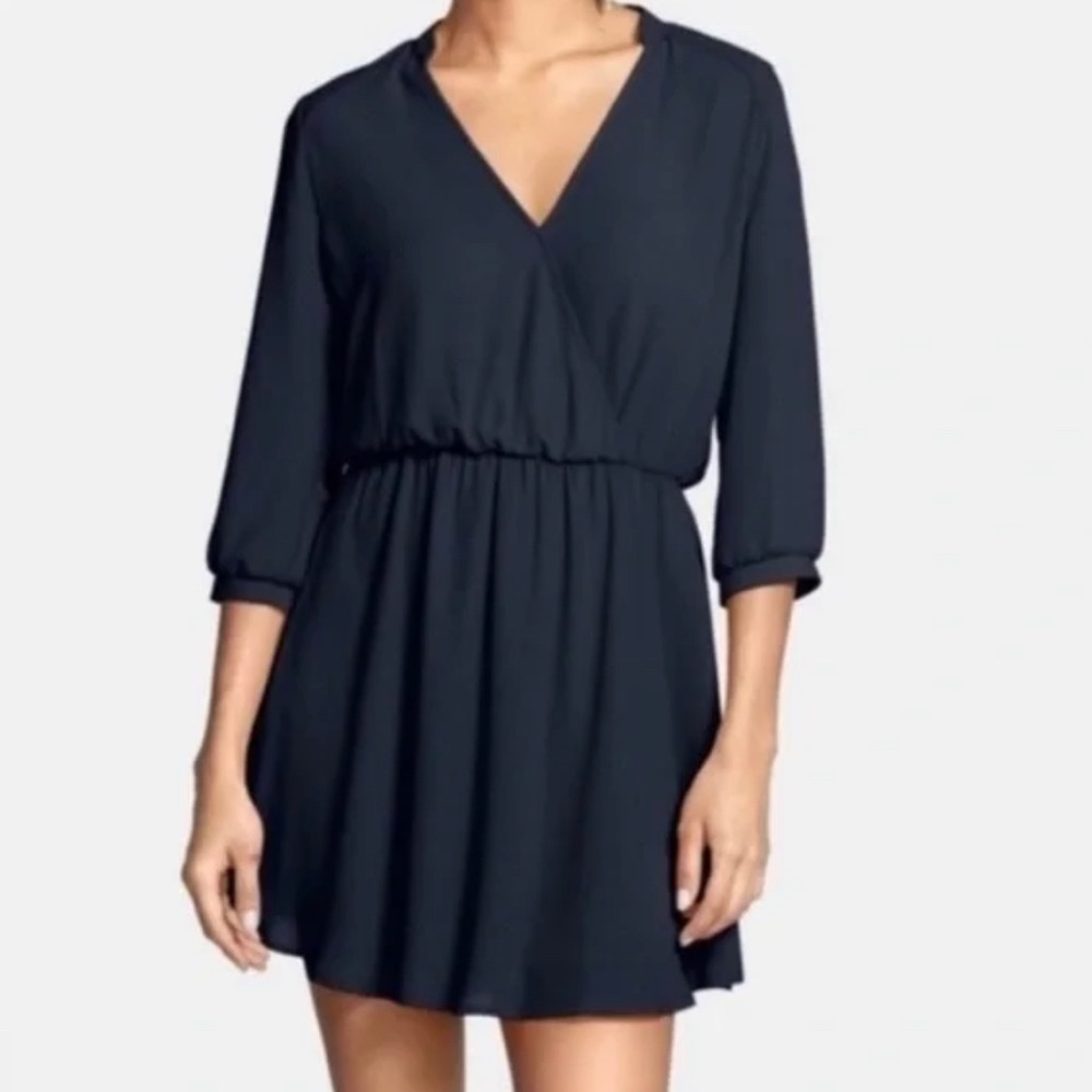 Lush Surplice / Wrap Dress Navy Medium